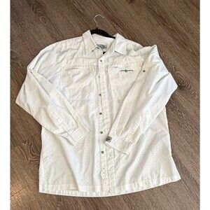 Hook & Tackle Hi-Tech Fishing Gear Vented Shirt Light White Mens Large